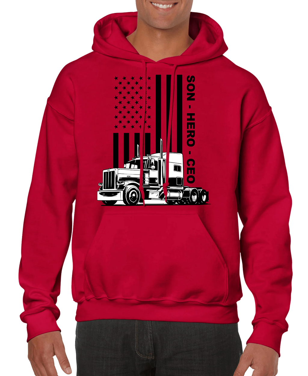 USA Trucker, Son, Hero, CEO Men’s Hoodie