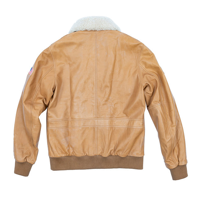 US Flag Flight Mens Pilot Leather Jacket