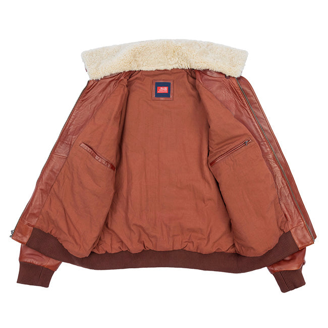 US Flag Flight Mens Pilot Leather Jacket