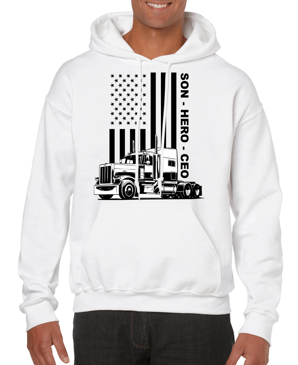 USA Trucker, Son, Hero, CEO Men’s Hoodie