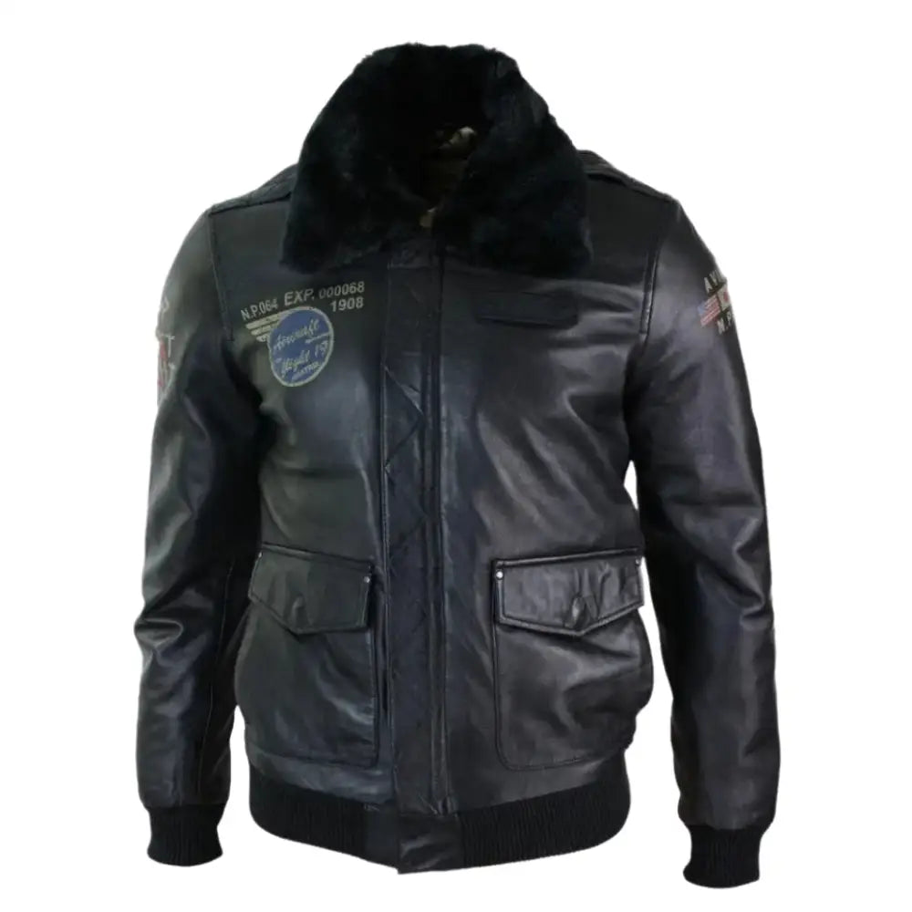 Men’s Black Aviator Jacket