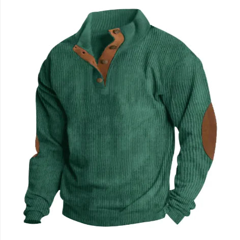 Men’s Stand-Collar Striped Pullover Sweatshirt