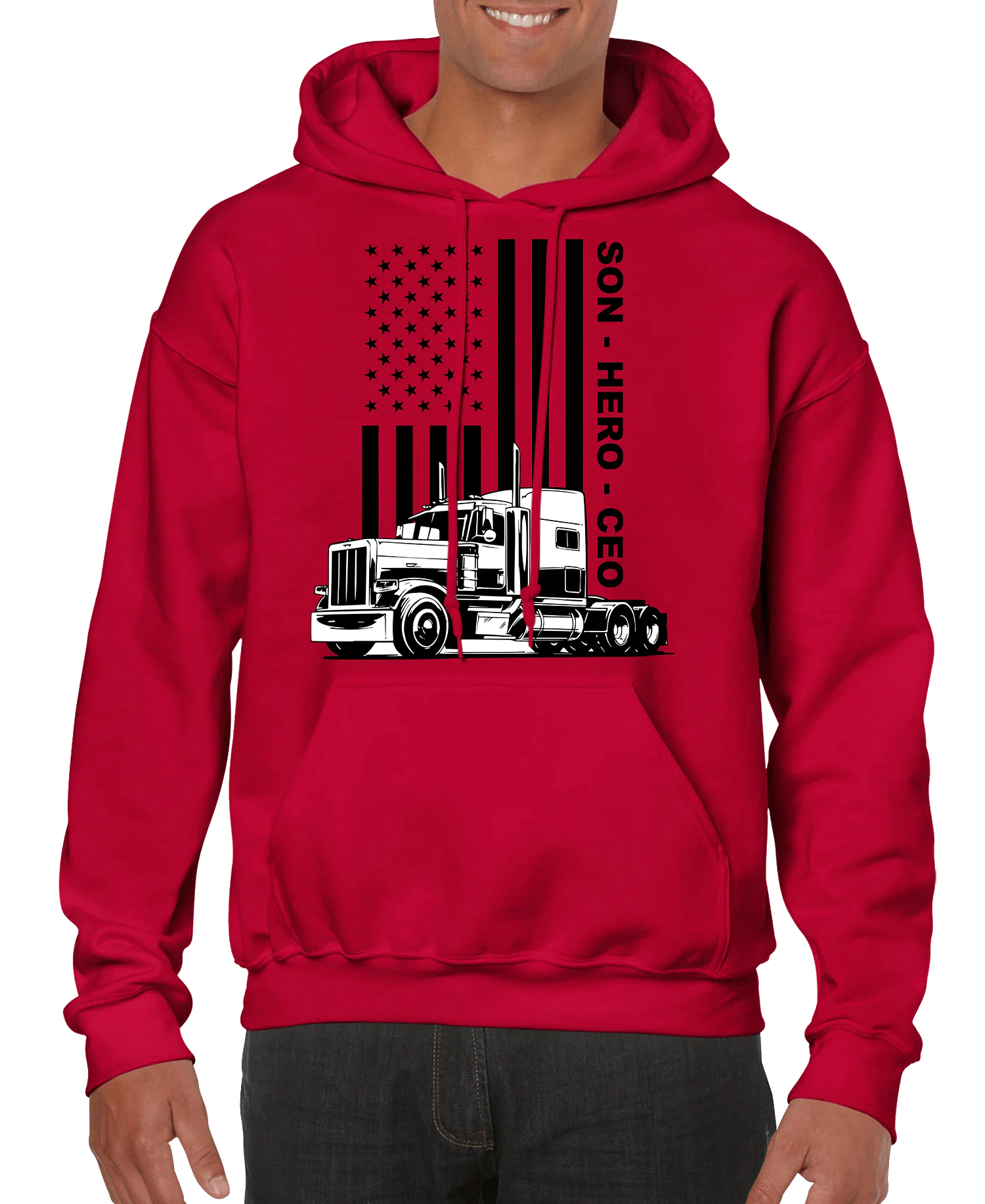 USA Trucker, Son, Hero, CEO Men’s Hoodie