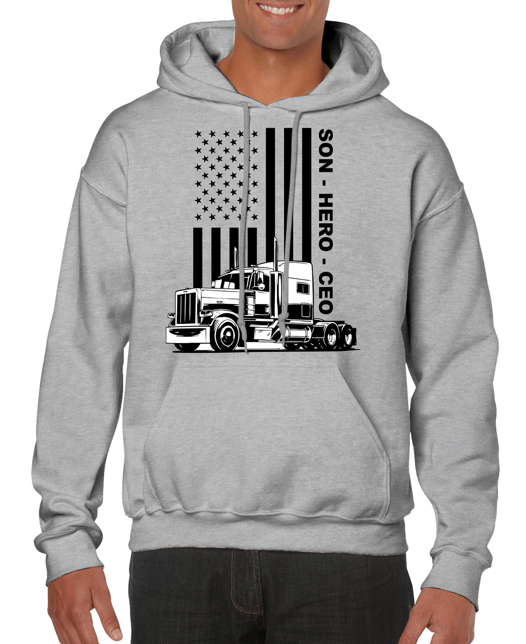 USA Trucker, Son, Hero, CEO Men’s Hoodie