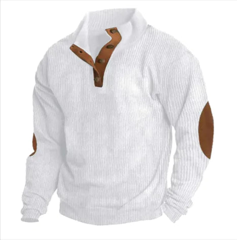 Men’s Stand-Collar Striped Pullover Sweatshirt